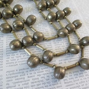 Vintage Brass Triple Strand Statement Necklace